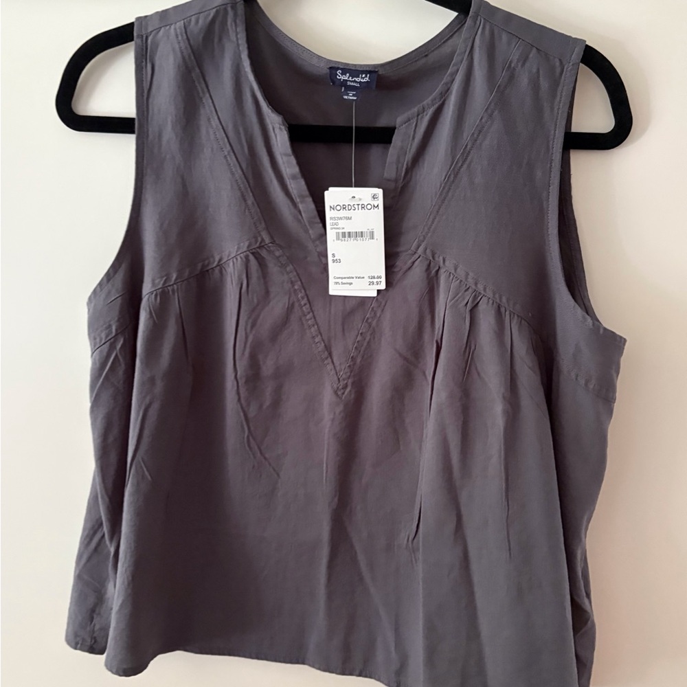 Splendid Charcoal Sleeveless Blouse